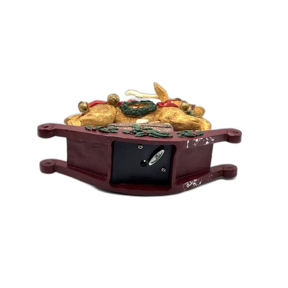 Vintage Hand Painted Christmas Musical Rocking Reindeer Plays Jungle Bells - Picture 9 of 13